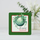 Der grüne Weihnachtsball Karte (Stehend Vorderseite)