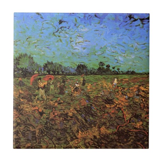 Der grüne Weinberg von Vincent van Gogh Fliese (Vorderseite)