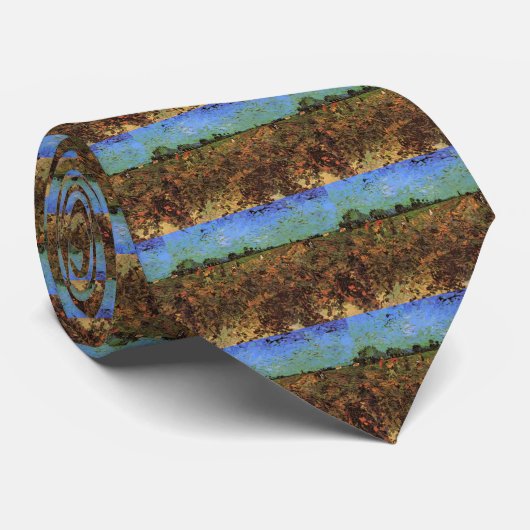 Der grüne Weinberg von Vincent van Gogh Krawatte (Gerollt)