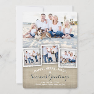 Der Gruß der glücklichen fröhlichen rustikalen Feiertagskarte