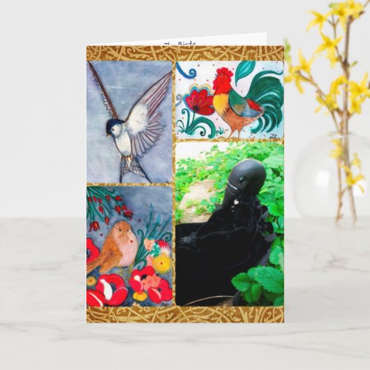 Der Gruß der Vögel Karte (Gelbe Blume)