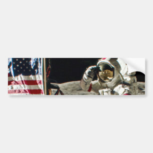 Der Gruß eines Heldes von Apollo 17 Autoaufkleber