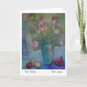 Der Grußkarte der rosa Tulpen leere Karte