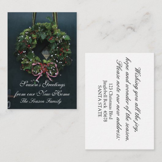 Der Grußkranz der Saison von unserer neuen Zuhause Begleitkarte (Vorne/Hinten)