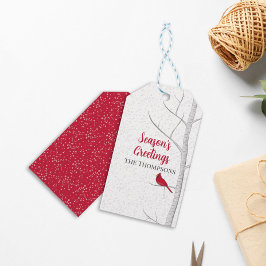 Der Grußvogel Roter Kardinal Birch Tree der Urlaub Geschenkanhänger