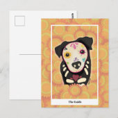 Der Guide – Día de los Muertos Hund Tarot Kunst Postkarte (Vorne/Hinten)