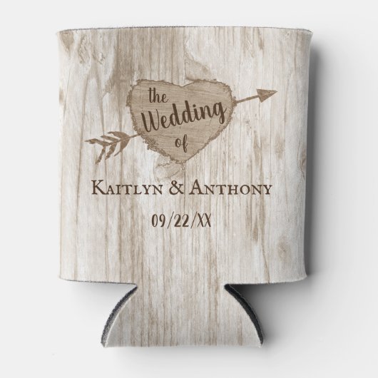 Der Gunst der gemeißelten Herzbaum Wedding Collect Dosenkühler (Vorderseite)