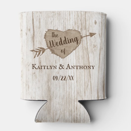 Der Gunst der gemeißelten Herzbaum Wedding Collect Dosenkühler (Rückseite)