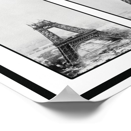 Der Gustav Eiffelturm wird gebaut Poster (Ecke)