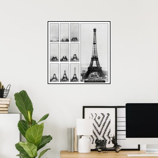 Der Gustav Eiffelturm wird gebaut Poster (Heimbüro)