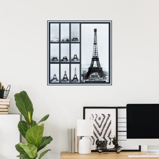 Der Gustav Eiffelturm wird gebaut Poster (Heimbüro)