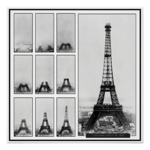 Der Gustav Eiffelturm wird in Paris gebaut Poster