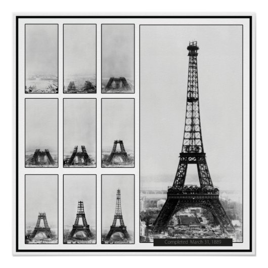Der Gustav Eiffelturm wird in Paris gebaut Poster (Vorderseite)