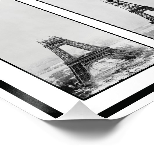 Der Gustav Eiffelturm wird in Paris gebaut Poster (Ecke)