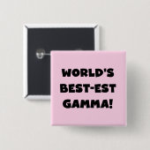 Der Gut-est-Gamma der Welt Schwarzweiss Button (Vorne & Hinten)