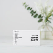 Der Gut-est-Gamma der Welt Schwarzweiss Visitenkarte (Stehend Vorderseite)