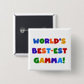 Der Gut-est-Gamma-helle Farbgeschenke der Welt Button (Vorne & Hinten)