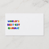 Der Gut-est-Gamma-helle Farbgeschenke der Welt Visitenkarte (Rückseite)