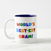 Der Gut-est-Gramm-helle Farbgeschenke der Welt Zweifarbige Tasse (Links)
