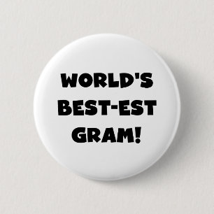 Der Gut-est-Gramm-Schwarz-Text-T-Shirts und Button
