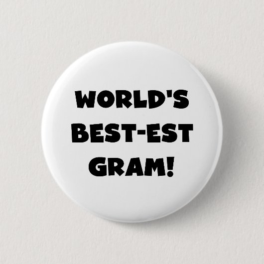 Der Gut-est-Gramm-Schwarz-Text-T-Shirts und Button (Vorderseite)