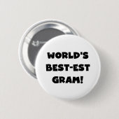 Der Gut-est-Gramm-Schwarz-Text-T-Shirts und Button (Vorne & Hinten)