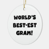Der Gut-est-Gramm-Schwarz-Text-T-Shirts und Keramikornament (Links)