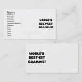 Der Gut-est Grammie der Welt schwarze oder weiße Visitenkarte (Vorne/Hinten)