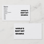 Der Gut-est Granma der Welt Schwarzweiss Visitenkarte (Vorne/Hinten)