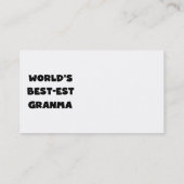 Der Gut-est Granma der Welt Schwarzweiss Visitenkarte (Rückseite)