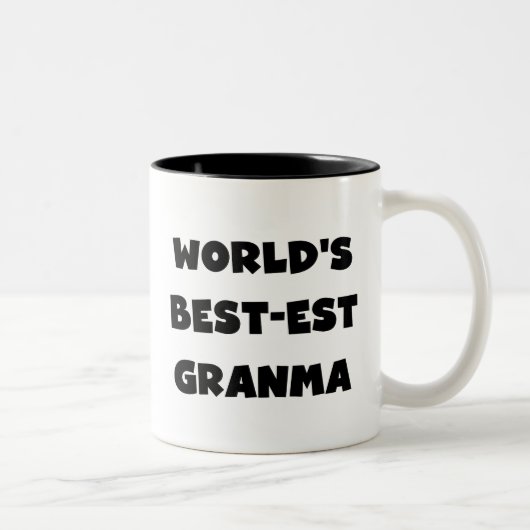 Der Gut-est Granma der Welt Schwarzweiss Zweifarbige Tasse (Rechts)