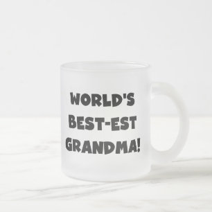 Der Gut-est-Großmutter-Schwarz-T - Shirts und Mattglastasse