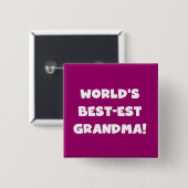 Der Gut-Est-Großmutter-weiße Text-Geschenke der Button (Vorne & Hinten)