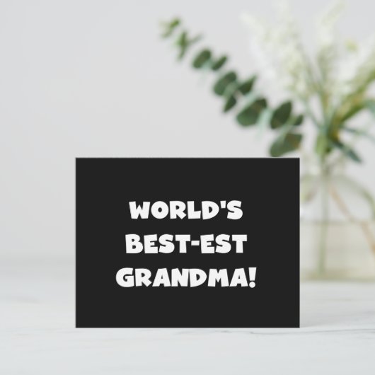 Der Gut-Est-Großmutter-weiße Text-Geschenke der Postkarte (Stehend Vorderseite)