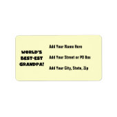 Der Gut-est-Großvater-schwarzer oder weißer Text Adressaufkleber (Vorne)