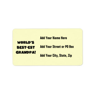 Der Gut-est-Großvater-schwarzer oder weißer Text Adressaufkleber