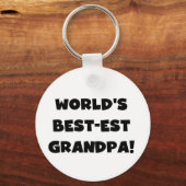 Der Gut-est-Großvater-schwarzer oder weißer Text Schlüsselanhänger (Vorderseite)