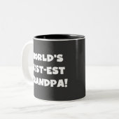 Der Gut-est-Großvater-schwarzer oder weißer Text Zweifarbige Tasse (Vorderseite Links)