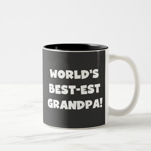 Der Gut-est-Großvater-schwarzer oder weißer Text Zweifarbige Tasse (Rechts)