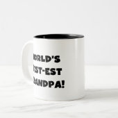 Der Gut-est-Großvater-schwarzer oder weißer Text Zweifarbige Tasse (Vorderseite Links)