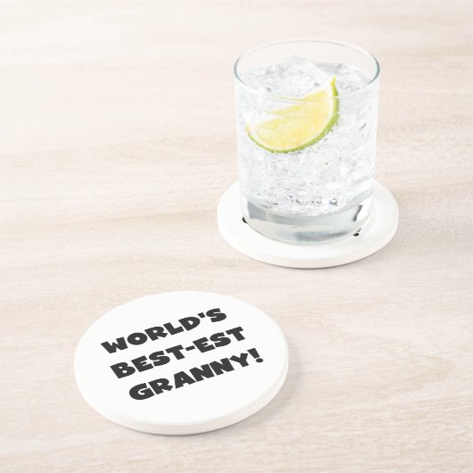 Der Gut-est-Oma-Schwarz-Text-T-Shirts Geschenke Sandstein Untersetzer (Seite)