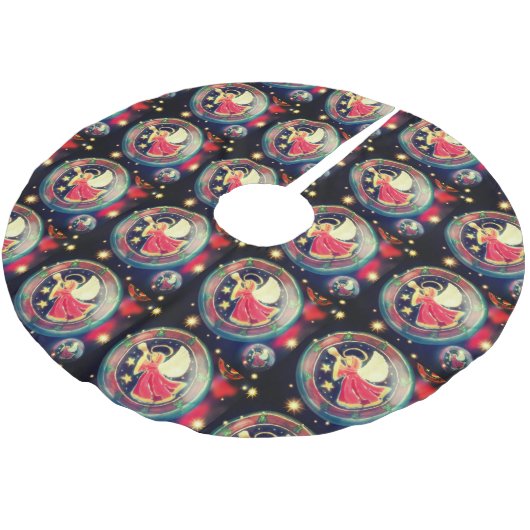 Der gute Angel Tree Polyester Weihnachtsbaumdecke (Schrägansicht)