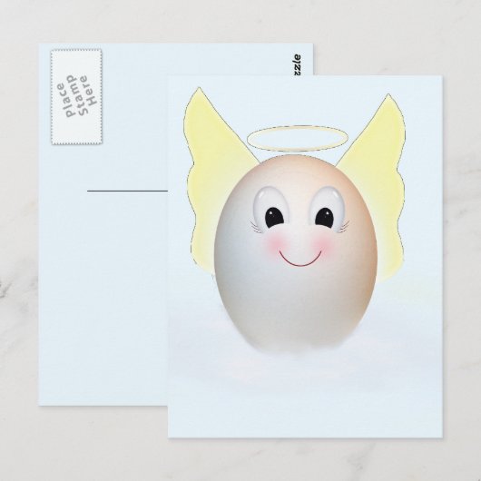 Der gute Ei Engel Postkarte (Vorne/Hinten)