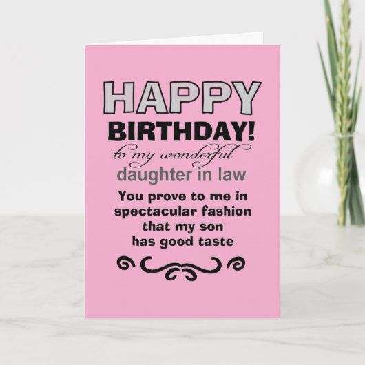 Der gute Geschmack des Geburtstagssohns Karte (Vorderseite)