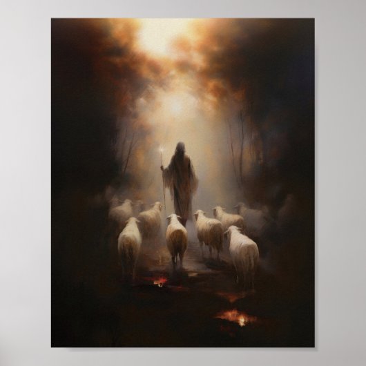 Der gute Hirte - Die digitale Skizze Jesus Poster (Vorne)