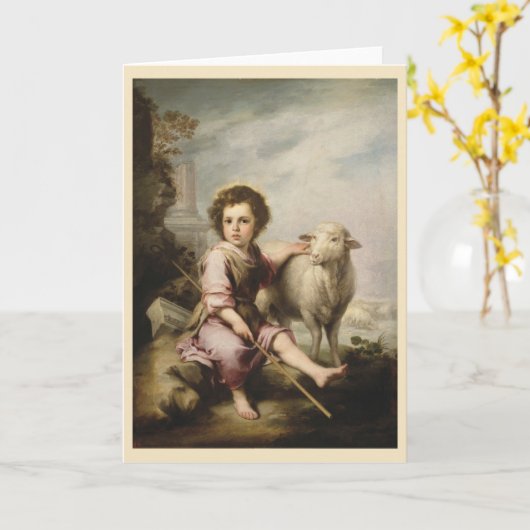 Der gute Hirte, Esteban Murillo Karte (Gelbe Blume)