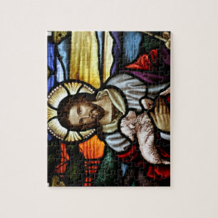 Der Gute Hirte; Jesus auf Bleiglas Puzzle