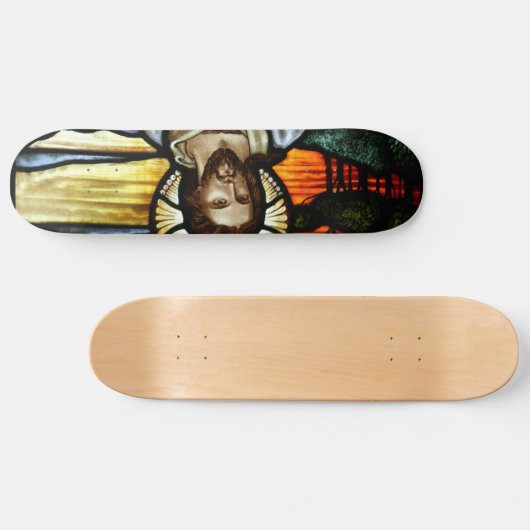 Der gute Hirte; Jesus auf Buntglas Skateboard (Horizontal)