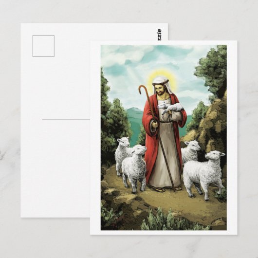 Der gute Hirte Postkarte (Vorne/Hinten)