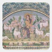 Der gute Hirte Quadratischer Aufkleber (Vorderseite)